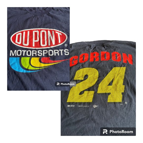 Vintage 2002 NASCAR Jeff Gordon Dupont Racing Double Sided T-shirt Men's sz XXL - Picture 1 of 12